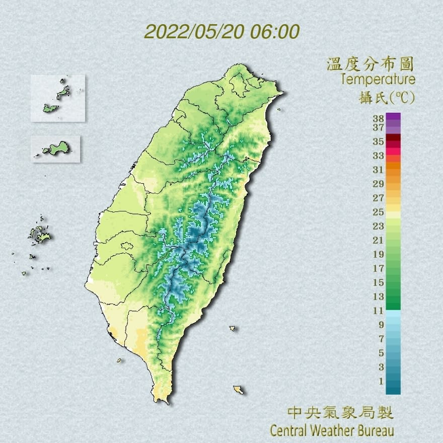 今日白天舒適溫暖。（圖／交通部氣象局）