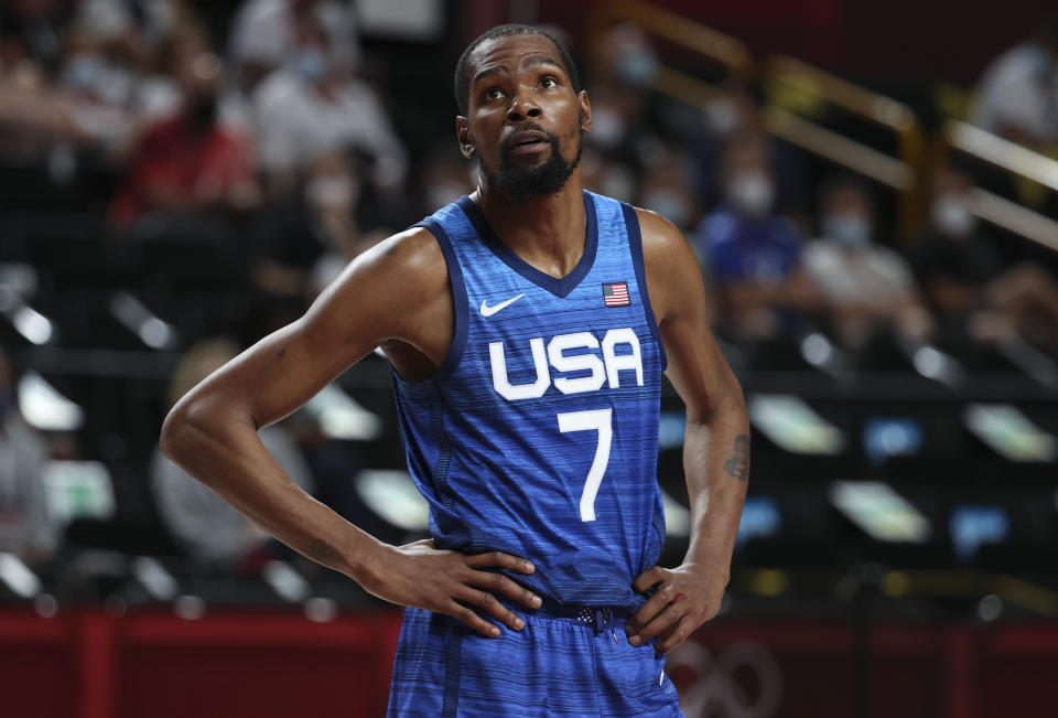 Kevin Durant of Team USA is looking for a better outcome in the team's second Olympic game. (Photo by Jean Catuffe/Getty Images)