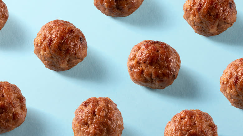 meatballs on blue background