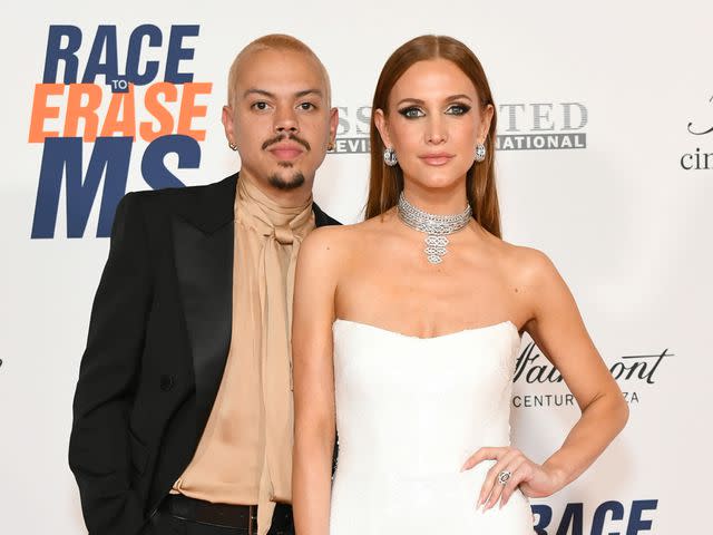 <p>Jon Kopaloff/Getty </p> Evan Ross and Ashlee Simpson at the Race to Erase MS 30th Anniversary Gala at Fairmont Century Plaza in June 2023 in Los Angeles