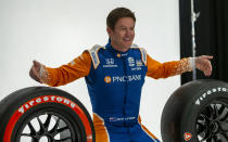 IndyCar driver Scott Dixon poses for photos during IndyCar auto racing media day, Monday, Feb. 11, 2019, in Austin, Texas. (AP Photo/Stephen Spillman)