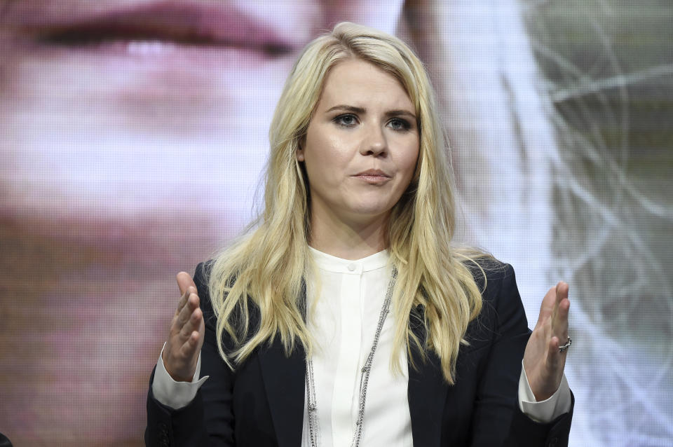 FILE - In this July 28, 2017 file photo, Elizabeth Smart attends the "I am Elizabeth Smart" panel during the A&E portion of the 2017 Summer TCA's at the Beverly Hilton Hotel in Beverly Hills, Calif. Former kidnapping victims, Katie Beers and Smart, say Wisconsin teen Jayme Closs needs space and time to process the trauma of her kidnapping and parents' deaths on her own terms. "Probably one of the more difficult issues is going to be finding that new sense of normalcy in her life," said Smart, a 31-year-old mother of three. (Photo by Richard Shotwell/Invision/AP, File)