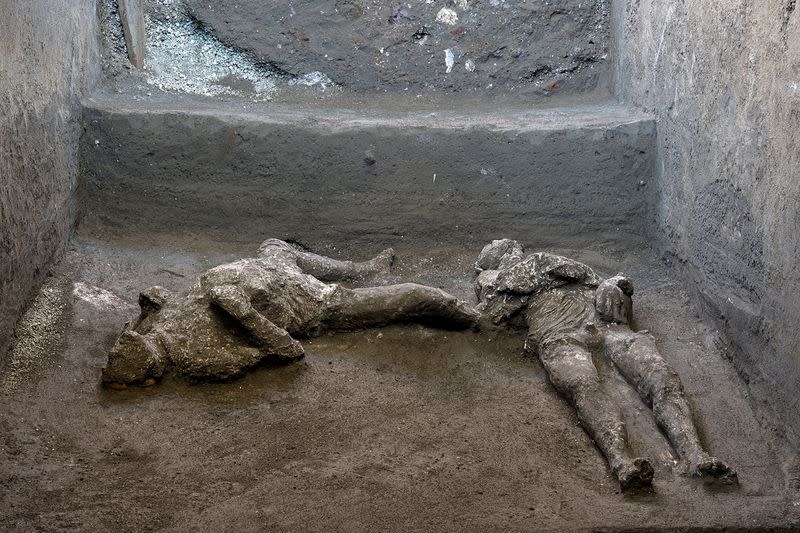 Remains of two men who died in the volcanic eruption that destroyed the ancient Roman city of Pompeii are discovered