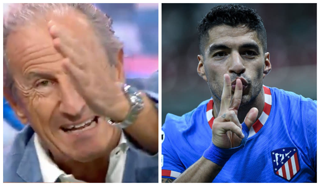 Petón revela un año después lo que piensa realmente de Luis Suárez. (Fuentes: Twitter/@elchiringuitotv y Piero Cruciatti/Anadolu Agency via Getty Images)