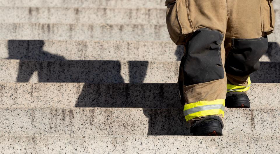 Hundreds took part in the 9/11 Memorial Stair Climb at the McKinley National Memorial on Monday. The Canton Fire Department sponsored the fourth annual event.