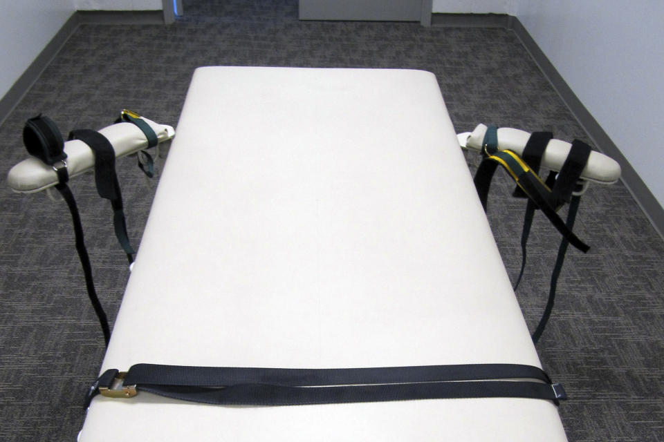 FILE - In this Oct. 20, 2011 photo, the execution chamber at the Idaho Maximum Security Institution is shown in Boise, Idaho. (AP Photo/Jessie L. Bonner, File)