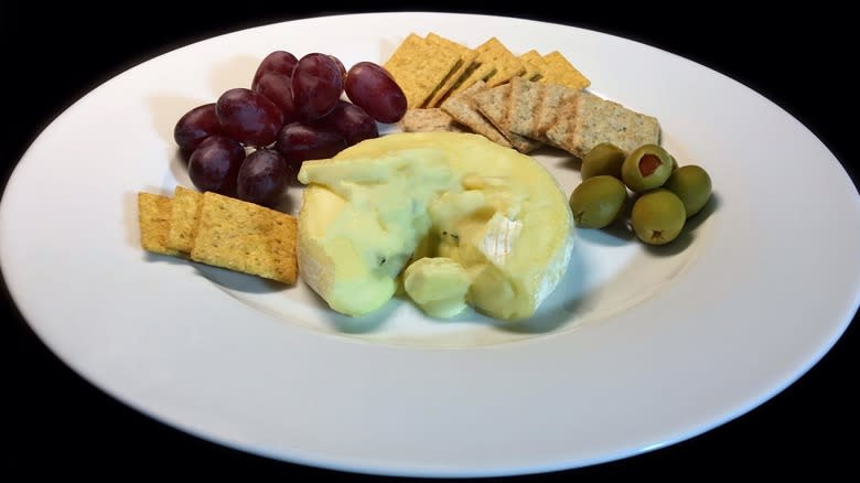 plate of Cambazola and crackers