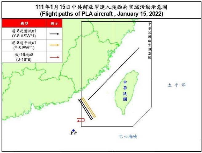 今有10架次共機擾台（國防部提供）