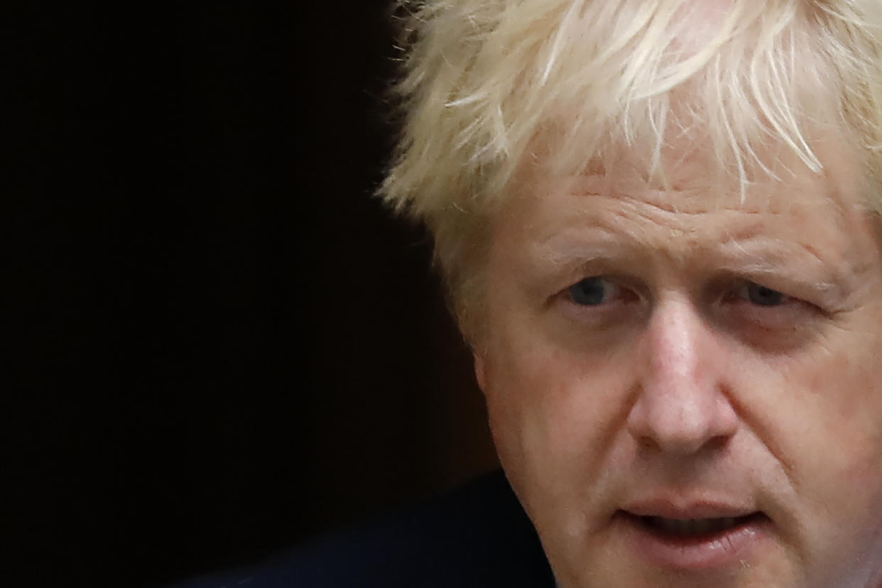 Britain's Prime Minister Boris Johnson leaves number 10 Downing Street in central London on September 26, 2019, to attend a meeting with the 1922 commitee. - Britain's Prime Minister Boris Johnson faced an angry backlash from across the political spectrum on September 26, 2019, following a series of angry exchanges in parliament over Brexit. (Photo by Tolga AKMEN / AFP)        (Photo credit should read TOLGA AKMEN/AFP/Getty Images)