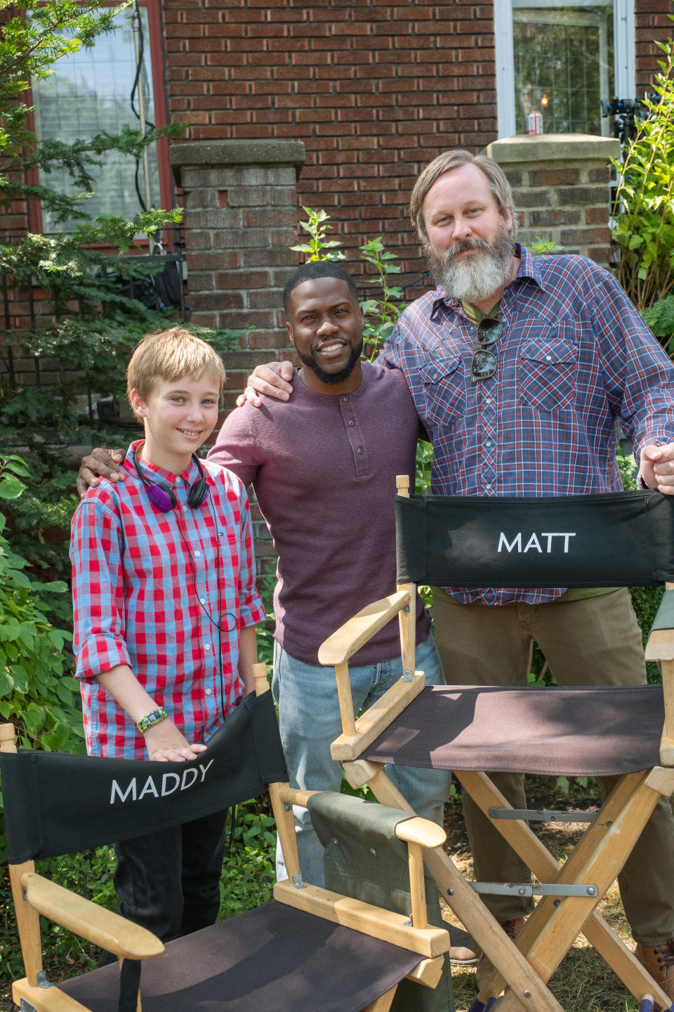 Behind the scenes on 'Fatherhood' with Matt Logelin and his daughter Maddy, and Kevin Hart<span class="copyright">PHILIPPE BOSSE/NETFLIX © 2021—© 2021 Netflix, Inc.</span>