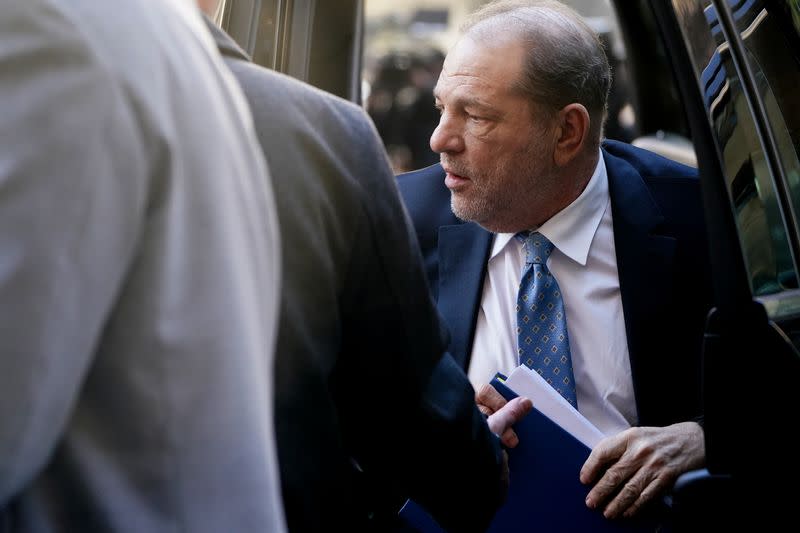 Film producer Harvey Weinstein arrives at the New York Criminal Court during his ongoing sexual assault trial in the Manhattan borough of New York City