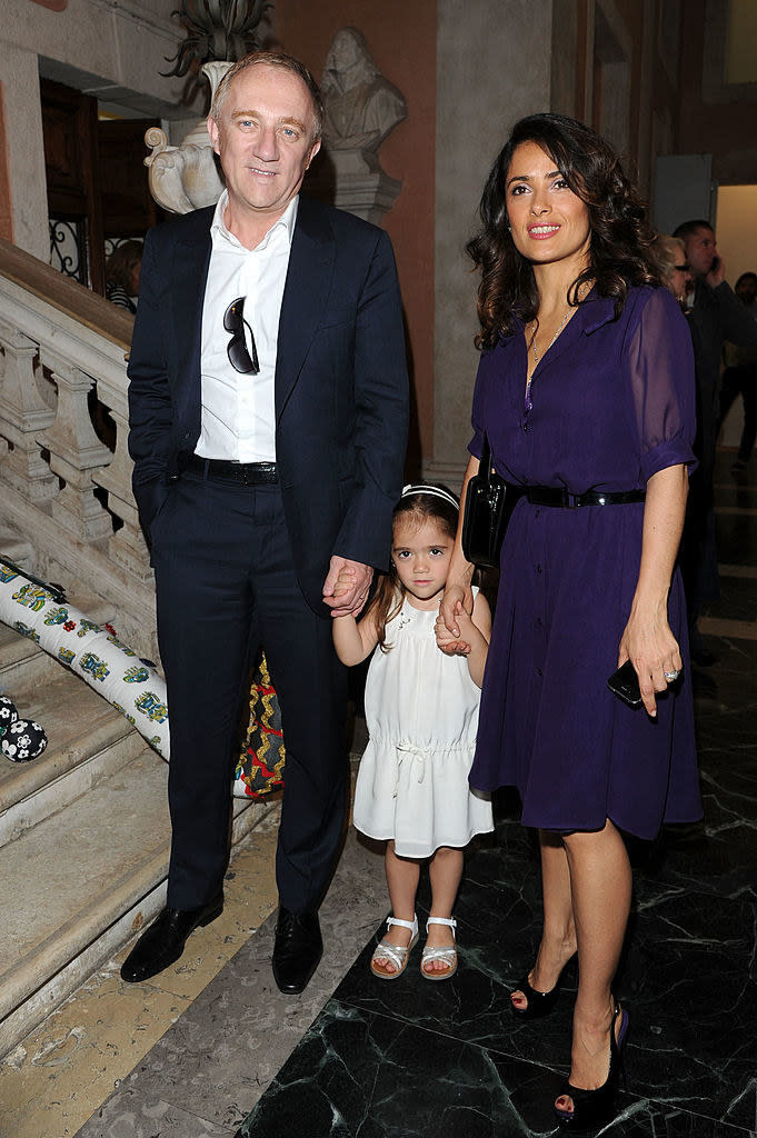 Salma Hayek with her husband and daughter