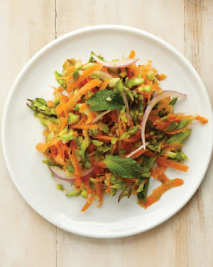 <p>As tasty as it is colorful and crunchy, this slaw is a showstopper. <a href="https://www.marthastewart.com/342304/asparagus-and-carrot-slaw" rel="nofollow noopener" target="_blank" data-ylk="slk:View recipe;elm:context_link;itc:0;sec:content-canvas" class="link "> View recipe </a></p>