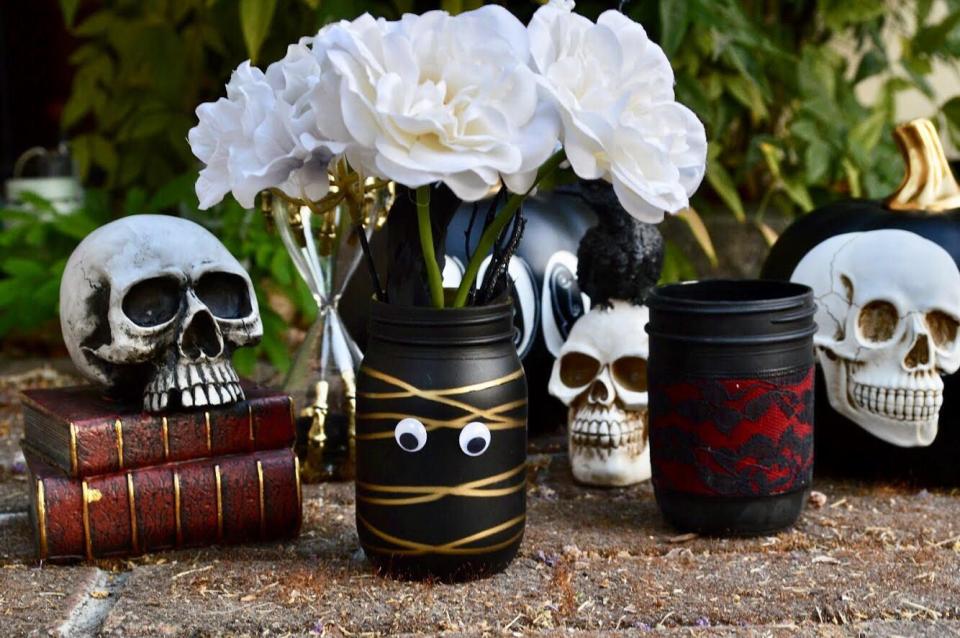 Upcycled Halloween Mason Jars Are the Perfect Spooky Decor For October