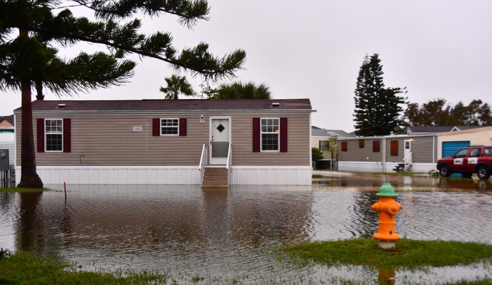 Flooding was prevalent along South Banana River Drive on Merritt Island.