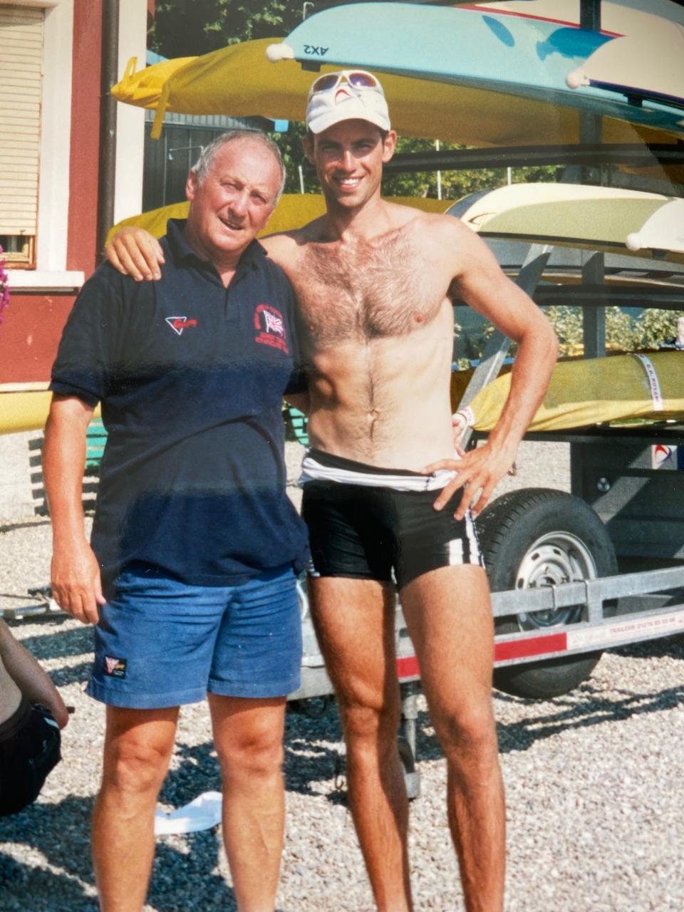 Mark Hunter, right, with dad Terry