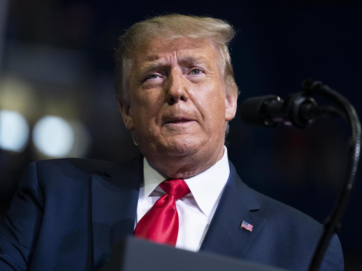 President Donald Trump speaks during a campaign rally at the BOK Center in Tulsa, Okla: AP