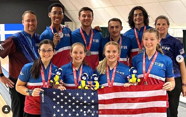 Coldwater's Alec Keplinger, back row, third from left, poses with his Team USA teammates after earning the silver medal at the 2022 World Championships held in Sweden