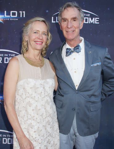 <p>I Hasegawa/HNW-Photo/Plux/Shutterstock</p> Liza Mundy and Bill Nye in 2019.