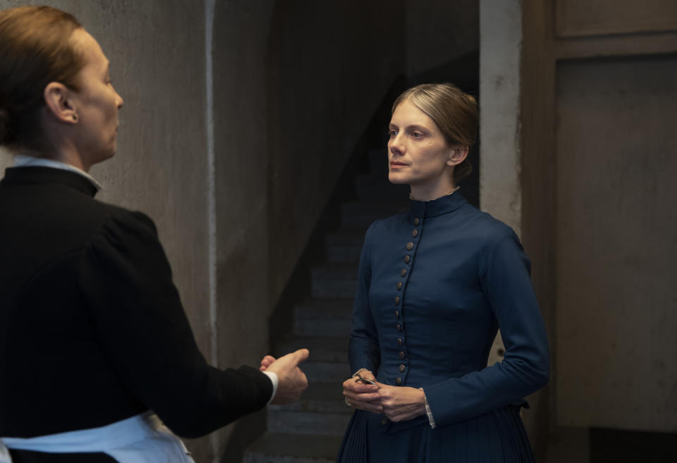 This image released by Amazon Studios shows Mélanie Laurent, right, in a scene from "The Mad Women's Ball." (Amazon Studios via AP)