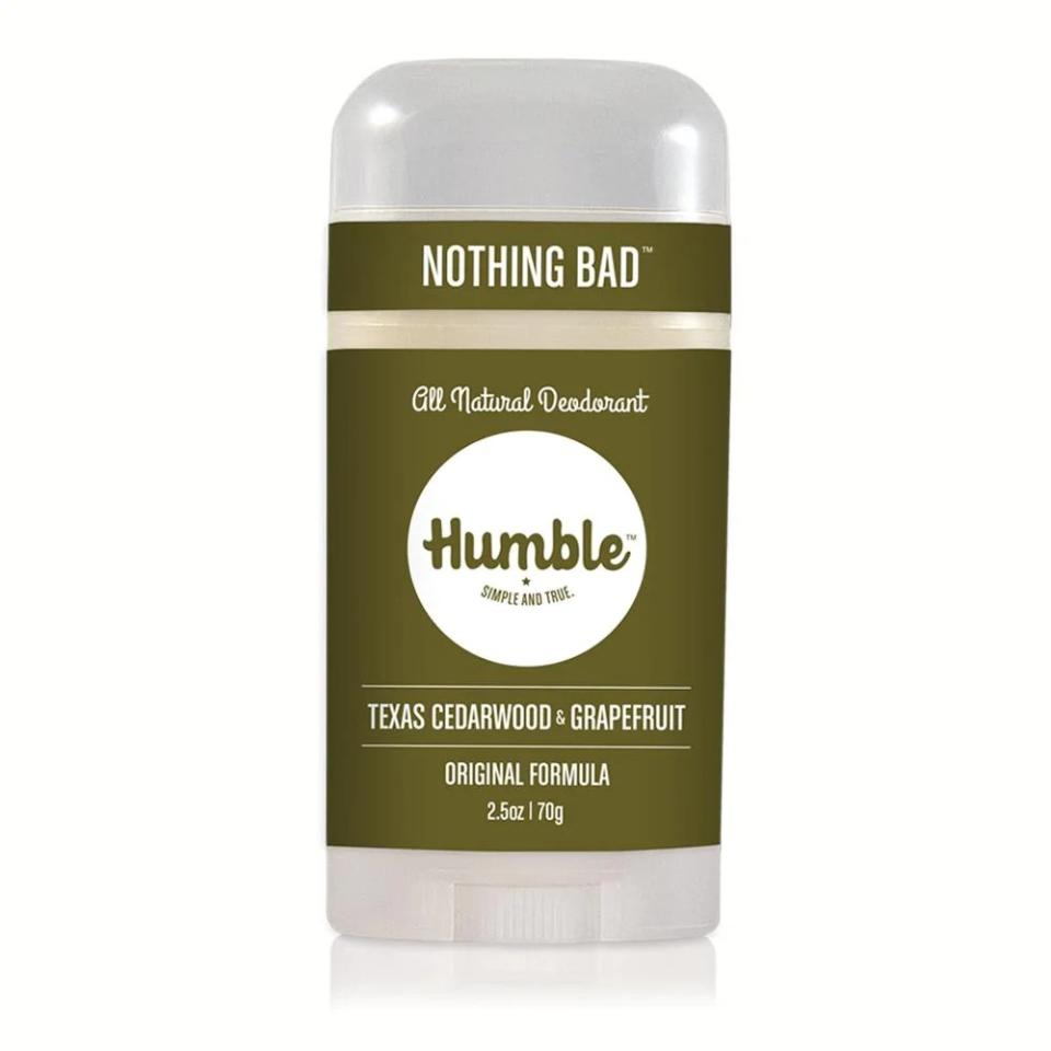 Humble Deodorant in Texas Cedarwood and Grapefruit; aluminum-free deodorant for men