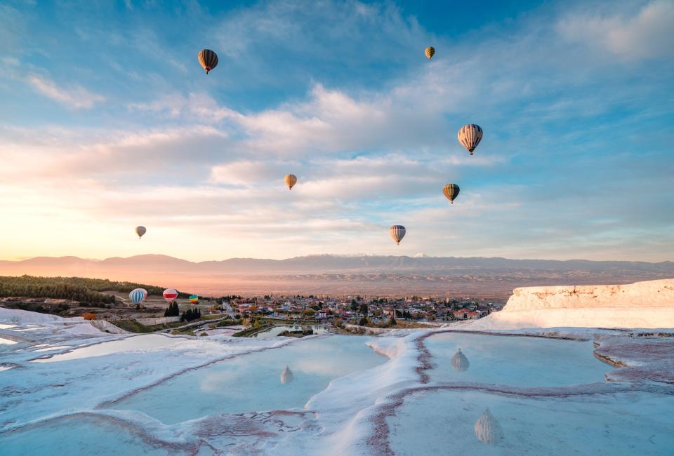 White travertine terraces at Hierapolis - getty