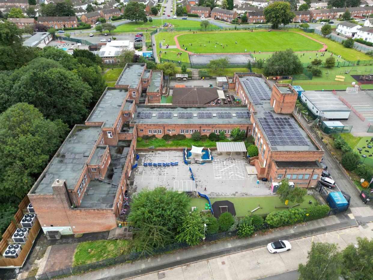 A general view of Parks Primary School in Leicester which has been affected with sub standard reinforced autoclaved aerated concrete (Raac). More than 100 schools, nurseries and colleges in England have been told by the Government to close classrooms and other buildings that contain an aerated concrete that is prone to collapse. Picture date: Friday September 1, 2023.