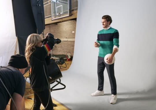 A behind-the-scenes look at Kevin Love's Banana Republic campaign. (Photo: Courtesy)