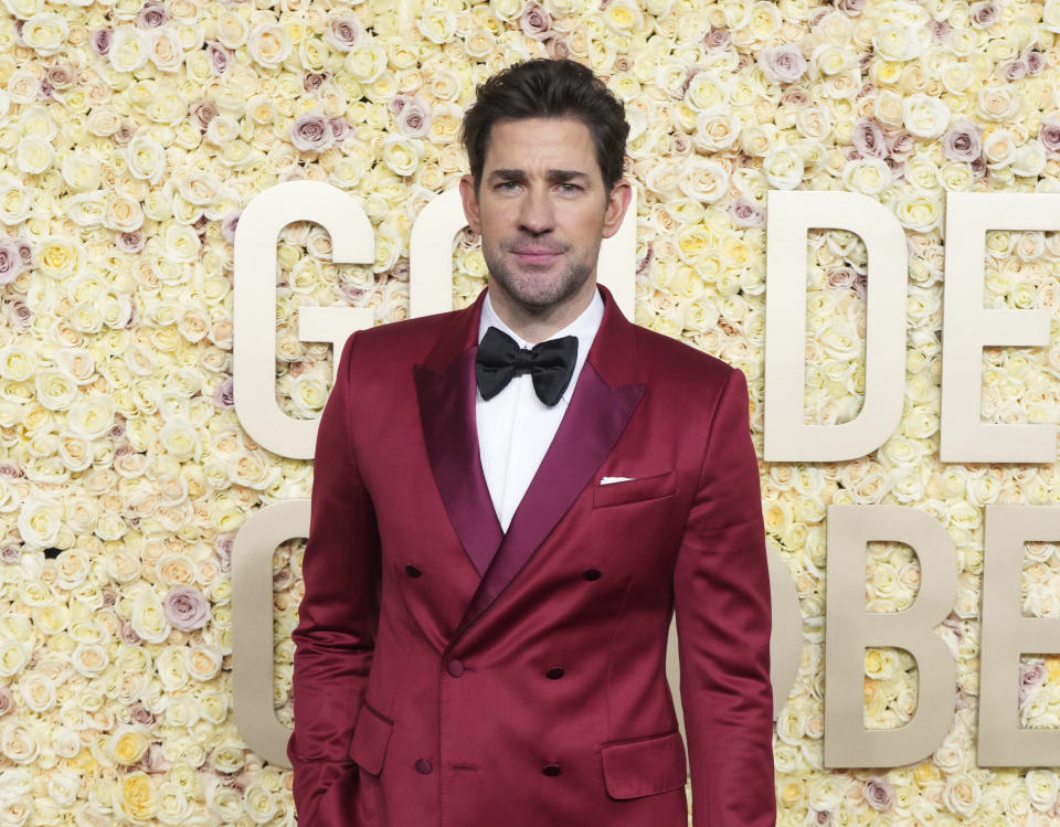 FILE - Actor/director John Krasinski appears at the 81st Golden Globe Awards in Beverly Hills, Calif., on Jan. 7, 2024. Krasinski directs the upcoming film "IF." (Photo by Jordan Strauss/Invision/AP, FIle)