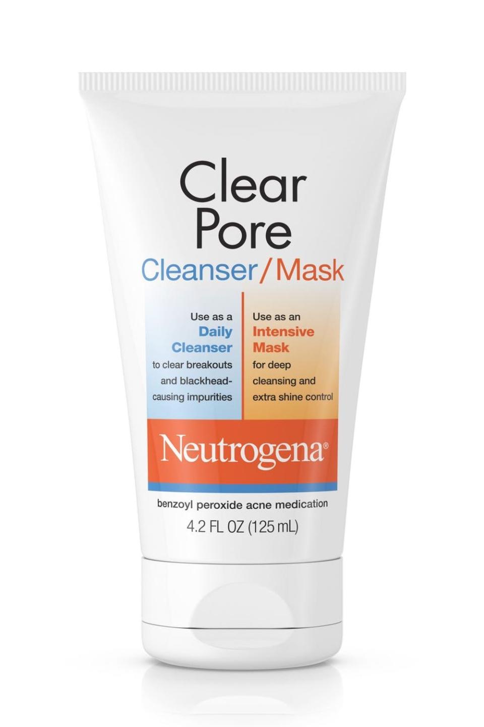 13) Neutrogena Clear Pore Facial Cleanser/Mask