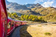 <p>Taking you all the way from Switzerland to Italy, the Bernina Express weaves through the Alps for four breathtaking hours. This is one of the highest railways in Europe, promising spectacular views as it passes across bridges anchored in the rock face. </p><p><a class="link " href="https://www.countrylivingholidays.com/tours/lake-como-st-moritz-bernina-railway" rel="nofollow noopener" target="_blank" data-ylk="slk:RIDE THE BERNINA EXPRESS WITH CL">RIDE THE BERNINA EXPRESS WITH CL</a></p>