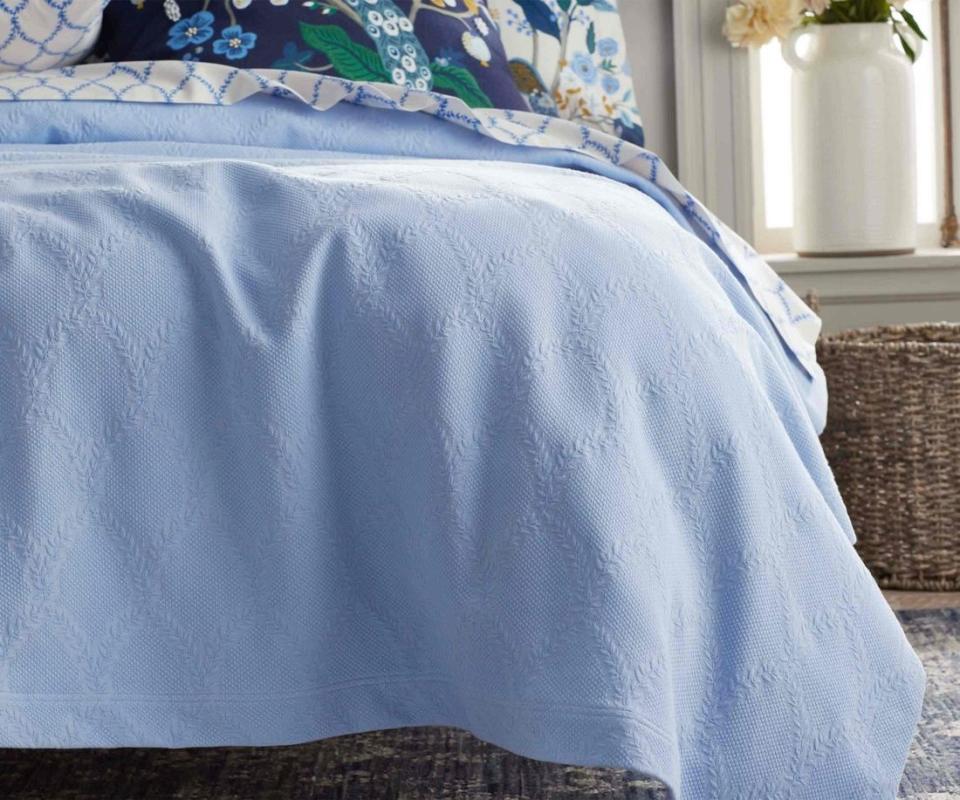 <p><a href="https://go.redirectingat.com?id=74968X1596630&url=https%3A%2F%2Friflepaperco.com%2Flaurel-matelasse-blue-king-coverlet&sref=https%3A%2F%2Fwww.townandcountrymag.com%2Fstyle%2Fhome-decor%2Fg60233703%2Fbest-coverlets%2F" rel="nofollow noopener" target="_blank" data-ylk="slk:Shop Now;elm:context_link;itc:0;sec:content-canvas" class="link ">Shop Now</a></p><p>Laurel Matelassé Coverlet</p><p>riflepaperco.com</p><p>$264.00</p>