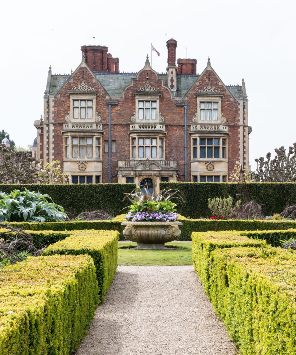 Sandringham estate viewed from the manicured garden