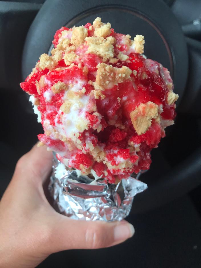 NuNu&#39;s Sweet Soul Food in Fort Pierce created a strawberry cheesecake cone.