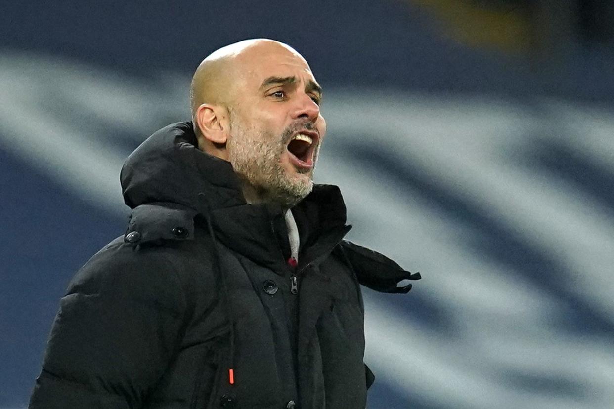 <p>Pep Guardiola’s Manchester City host Aston Villa on Wednesday night</p> (POOL/AFP via Getty Images)