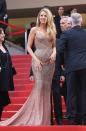 <p>Whilst we all marvelled at Blake Lively's many dreamy gowns at Cannes Film Festival that were the definition of maternity goals, it was this glitzy Versace number that got all the attention as it caused controversy when Blake uploaded a photo of herself in the dress onto Instagram with the caption, "LA face with an Oakland booty". [Photo: Getty] </p>