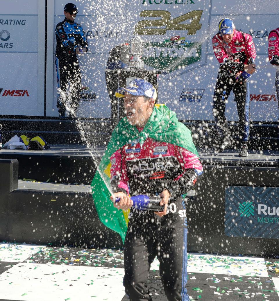 Helio Castroneves is familiar with the feel of champagne.