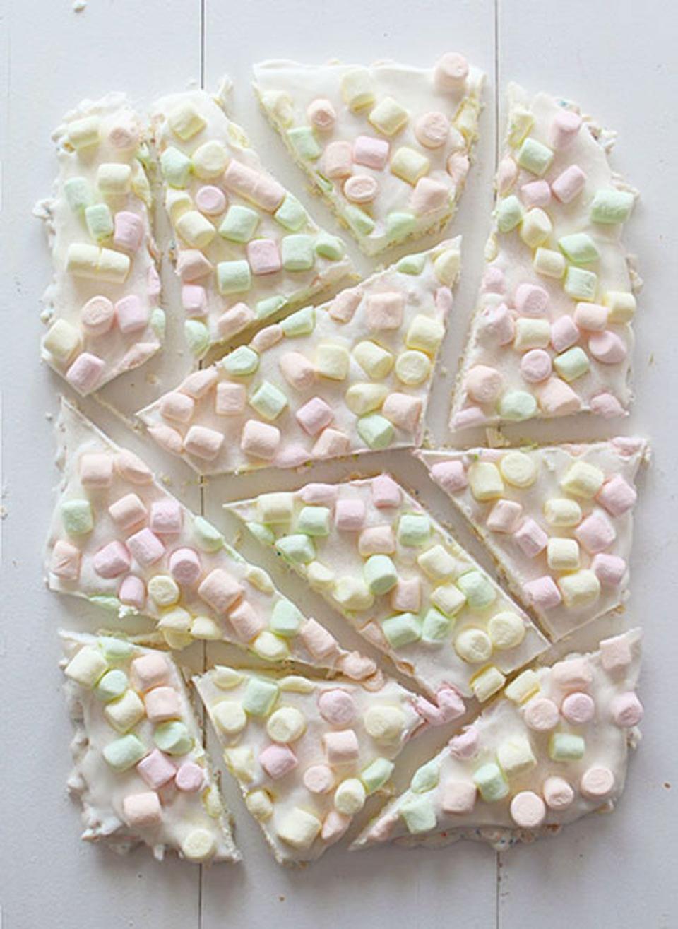 White Chocolate Crispy Marshmallow Bark