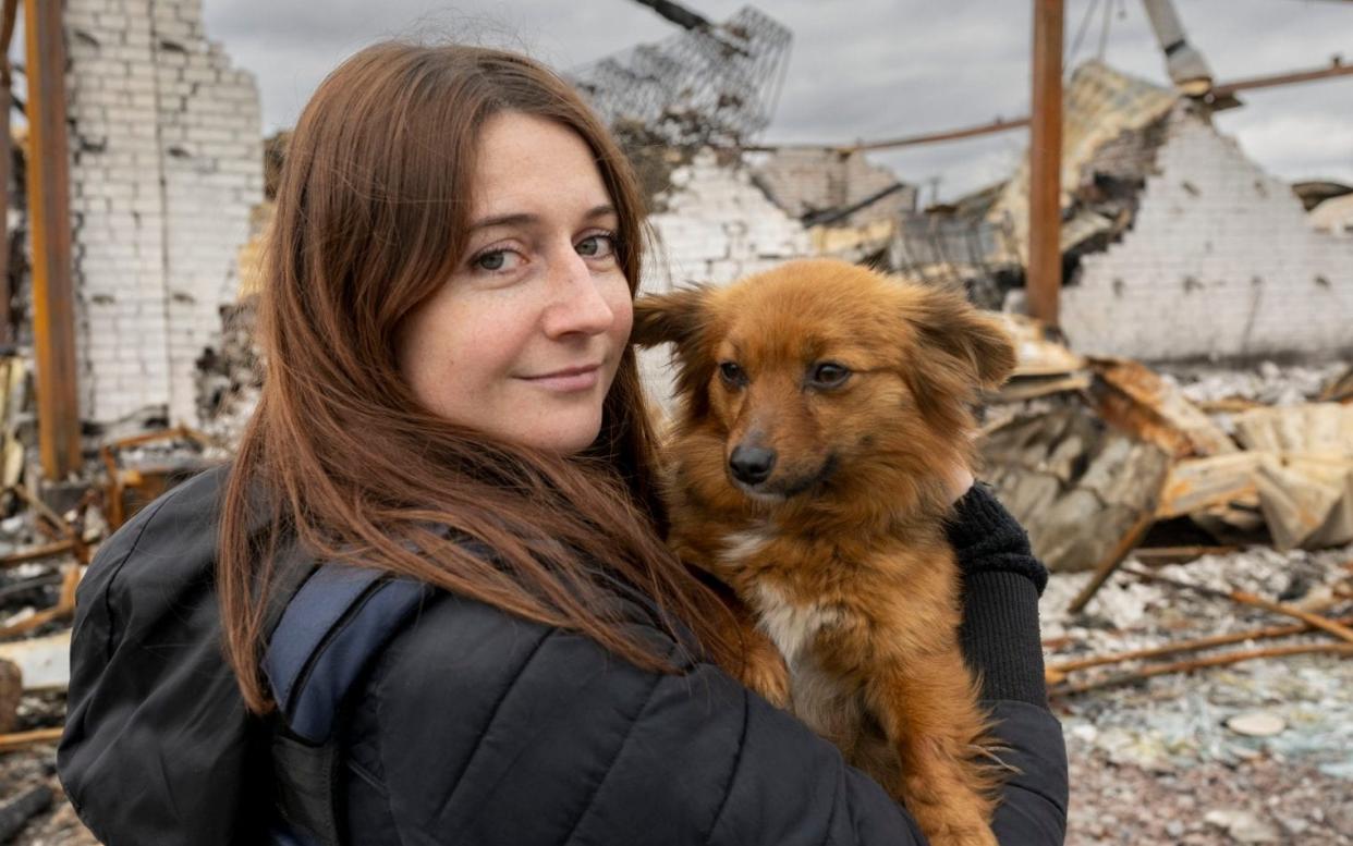 Telegraph journalist Danielle Sheridan meets Andriivka in the village of Andriivka near Kyiv - Paul Grover for the Telegraph