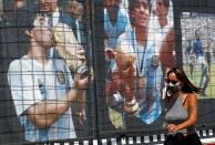 Homage to Argentinian soccer legend Diego Armando Maradona on his 60th birthday, in Buenos Aires