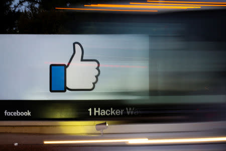 The entrance sign to Facebook headquarters is seen in Menlo Park, California, on Wednesday, October 10, 2018. REUTERS/Elijah Nouvelage