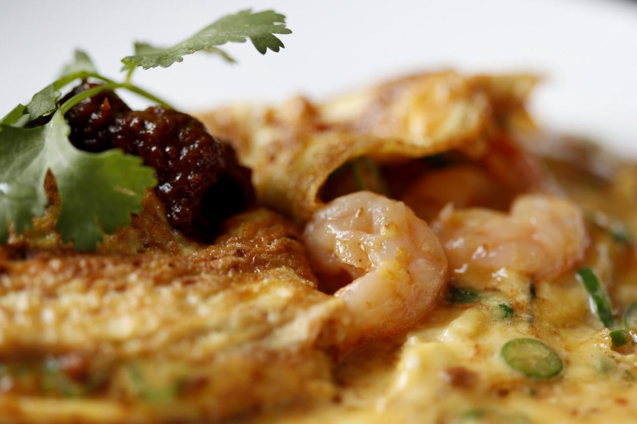 Prawn omelette: The Modern Pantry