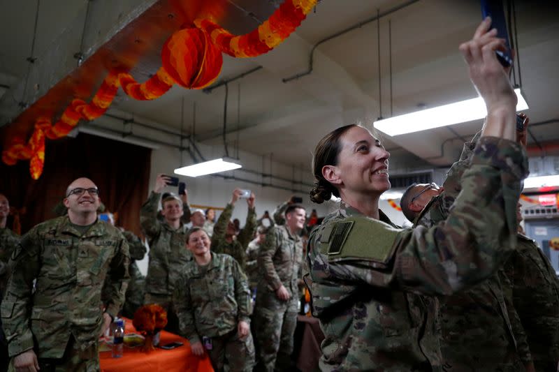 U.S. President Donald Trump makes an unannounced visit to U.S. troops at Bagram Air Base in Afghanistan