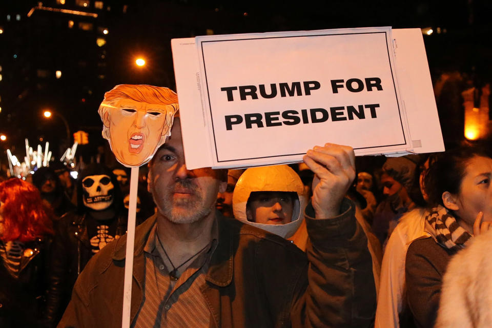 Trump wigs and Hillary masks: Political satire was on parade at Halloween in NYC