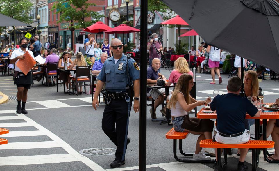 The Broadwalk pedestrian plaza in Red Bank seen in a 2020 photo.