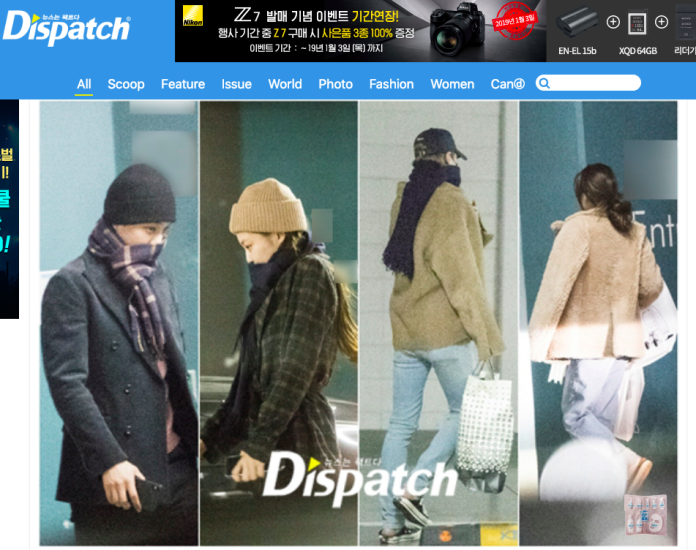 ▲《Dispatch》（D社）尚未公開2024年元旦情侶，粉絲已等不及。圖為2019年的「元旦CP」KAI跟Jennie。（圖／翻攝Dispatch）