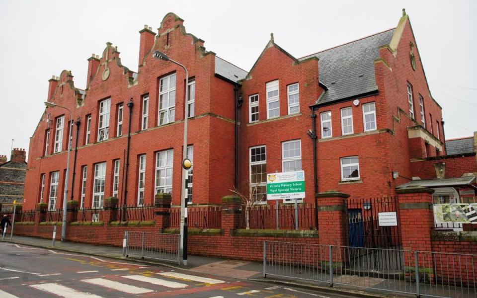 Victoria Primary School in Penarth, near Cardiff, which a pupil who died from Strep A infection attended - Wales News Service