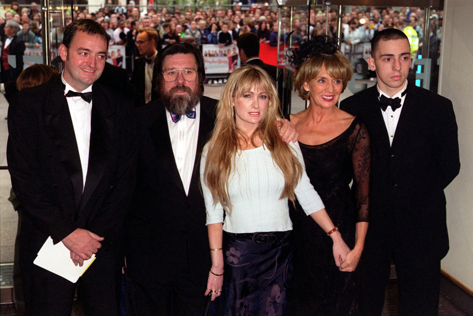 The cast of the BBC comedy series 'The Royle Family' arrive for the premiere of the film "Maybe Baby",  at the Odeon cinema Leicester Square, London. * (L-R) Craig Cash, Ricky Tomlinson, Caroline Aherne, Sue Johnston and Ralph Little.   (Photo by Peter Jordan - PA Images/PA Images via Getty Images)