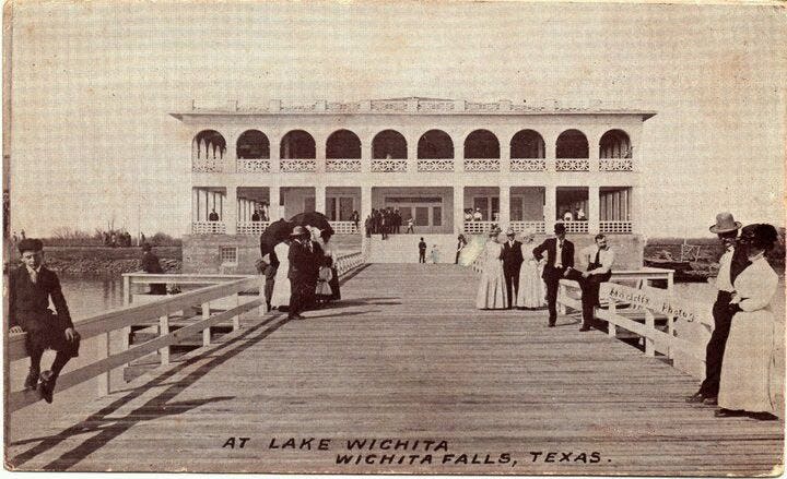 In Lake Wichita's heydey,  the pavilion was the star attraction with a cafe, rink and dance hall.