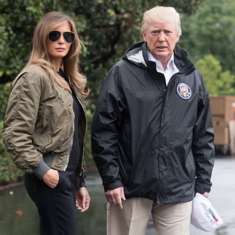 Donald Trump Melania Hurricane Harvey - Credit: AFP/ Nicholas Kamm